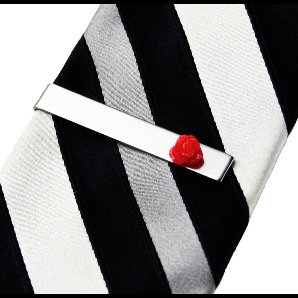 Red Rose Tie Clip